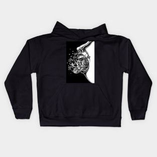 People Emerge from Mouth with Nets Kids Hoodie